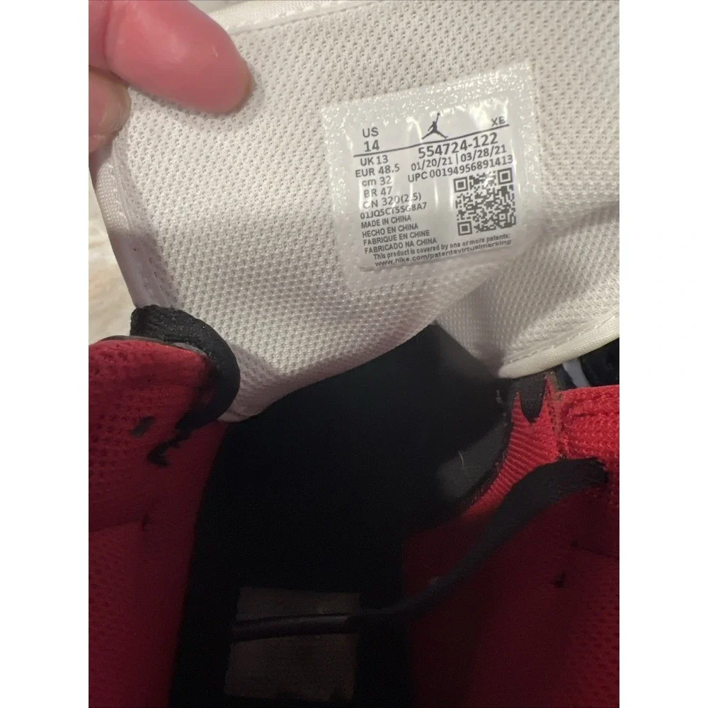 Nike Jordan 1 High OG Black White Toe 2021 Size 14‎ 554724-122